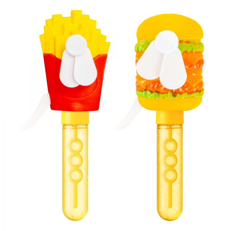 Cutia cu jucarii - Tub cu baloane de sapun cu ventilator - Burger/Cartofi prajiti