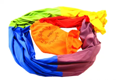 Miscare si coordonare - Tunel de joacă textil în culorile curcubeului, 4,2 m