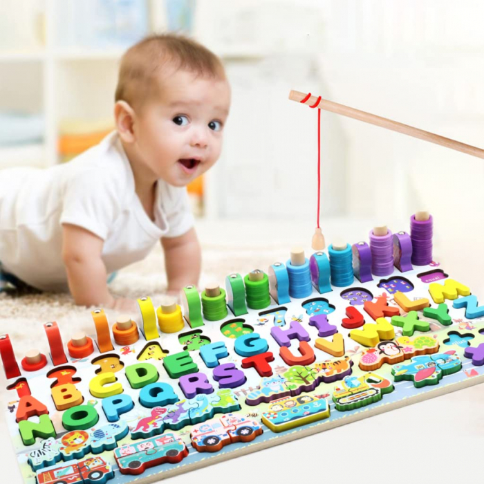 Joc de Pescuit, Tabla Montessori din Lemn [5]