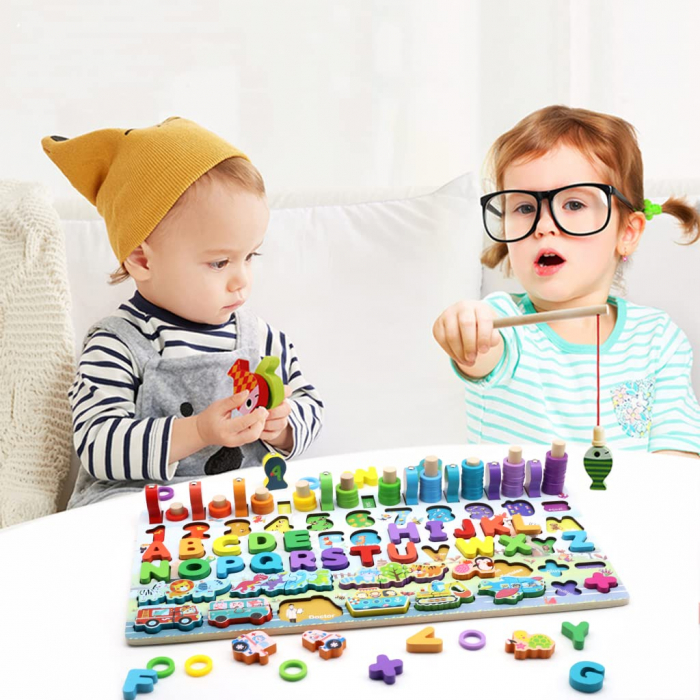 Joc de Pescuit, Tabla Montessori din Lemn [4]