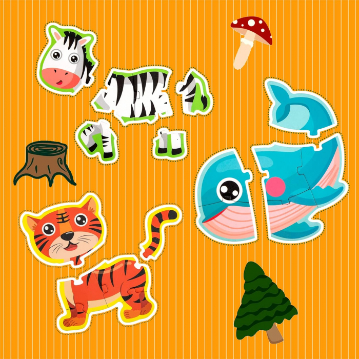 Puzzle Magnetic cu Animale Salbatice, 53 de Piese [4]
