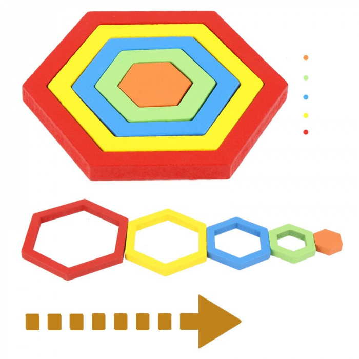 Puzzle din lemn cu 5 piese în modele diferite [4]