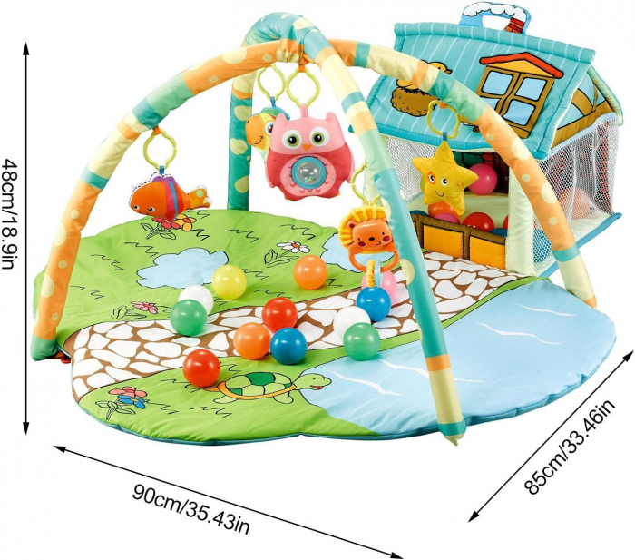 Casuta Cucu Bau – Salteluta Bebe cu Arcada si 30 Bile Incluse [2]