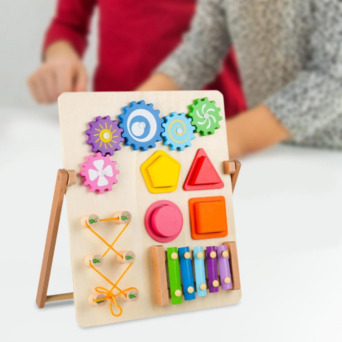 Busy Board din Lemn cu 4 Activitati Interactive si Distractive [4]