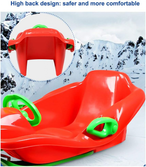 Sanie bob de viteza cu volan, din material rezistent, 98x55x33 cm [2]