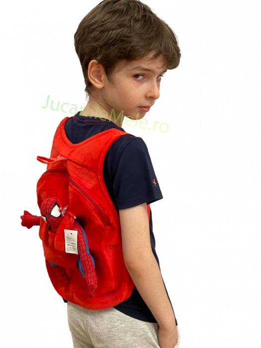 Rucsac din plus de tip ghiozdanel pentru copii Rosu SpiderMan [3]