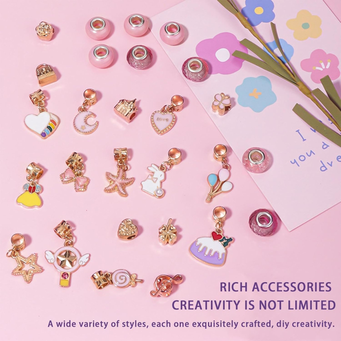 Set Creativ DIY pentru Bratari, Blind Box, cu Margele si Talismane Tematice, Multicolor [4]
