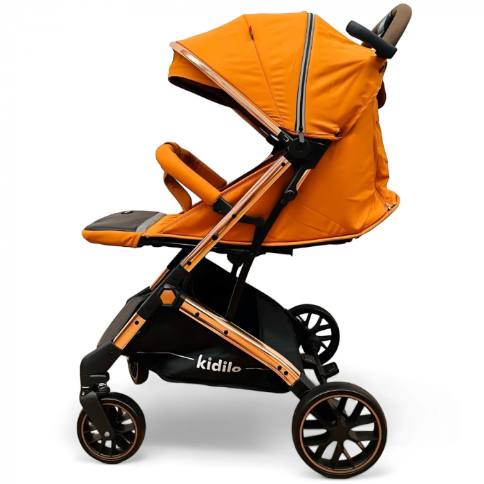 Carucior Sport pentru Copii, Sistem de Pliere Tip Troller - Portocaliu [2]