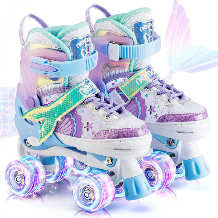 Role Sirena, Set Protectie, Reglabile Marimea 29 - 33, Roti LED, Tip Patine [1]