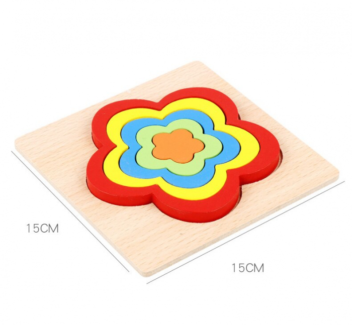 Puzzle din lemn cu 5 piese în modele diferite [6]