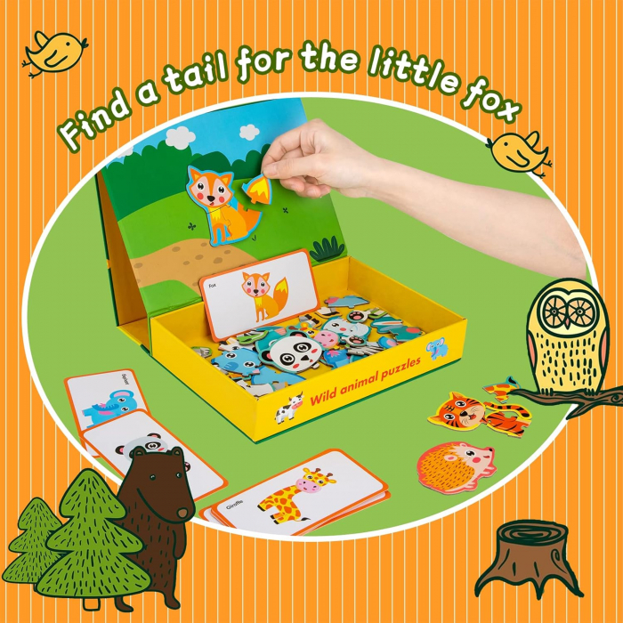 Puzzle Magnetic cu Animale Salbatice, 53 de Piese [2]