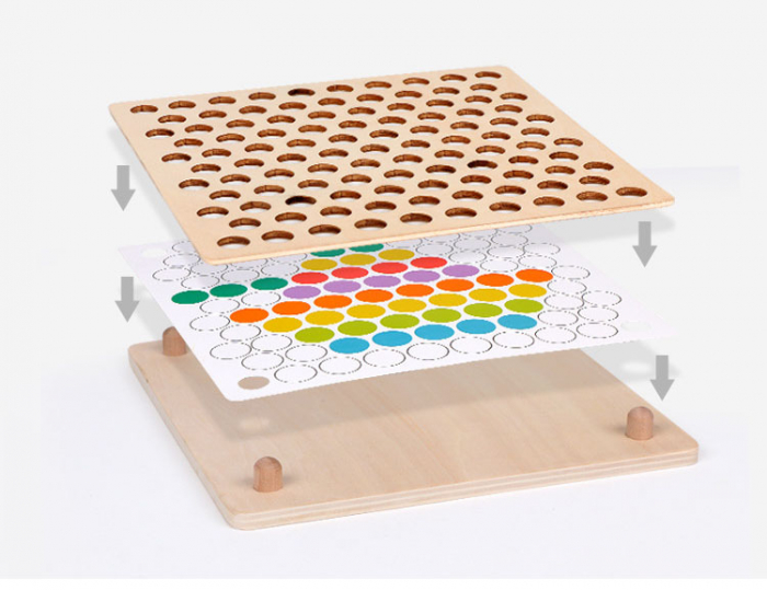 Joc de Îndemânare - Sortare și Asociere a Culorilor Bilelor Montessori [5]