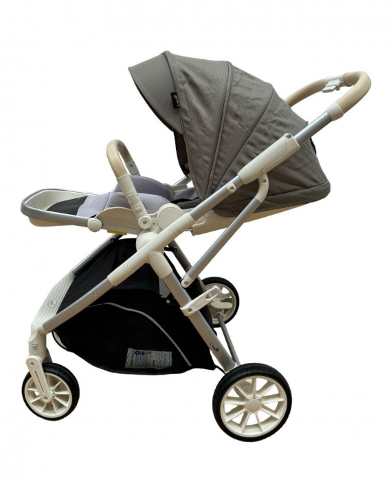 Carucior Sport Pliabil Reversibil cu Geanta si Husa Picioare - Bej [4]