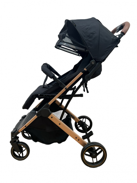Carucior cu 4 roti, pliabil, cu Husa Picioare - Negru [3]