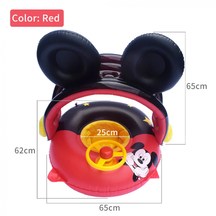 Barcuta Gonflabila cu Parasolar detasabil si reglabil, model Mickey Mouse [3]