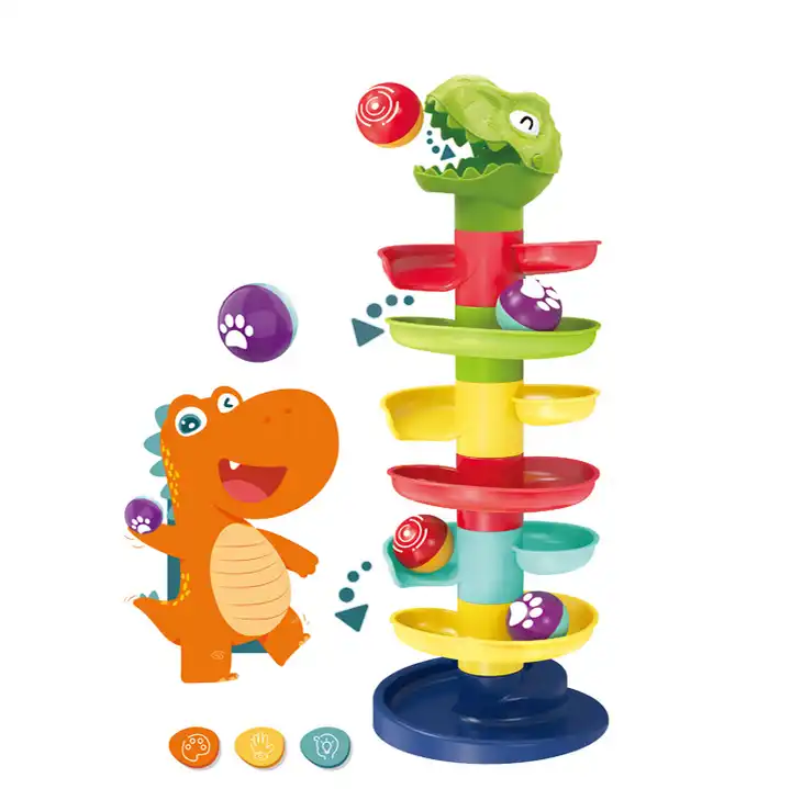Circuit cu bile Dino, 5 nivele, Multicolor [2]