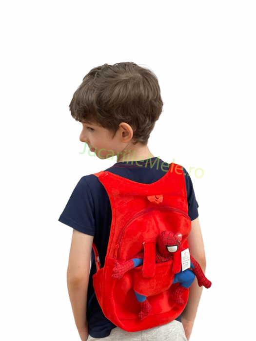 Rucsac din plus de tip ghiozdanel pentru copii Rosu SpiderMan [2]