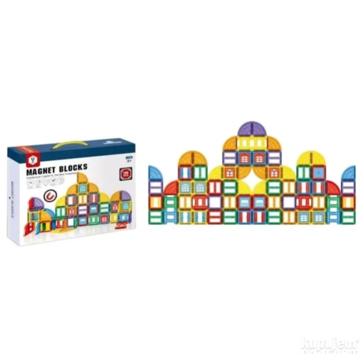 Set Constructii Magnetice – 100 Piese Colorate, Joc STEM Educativ [1]