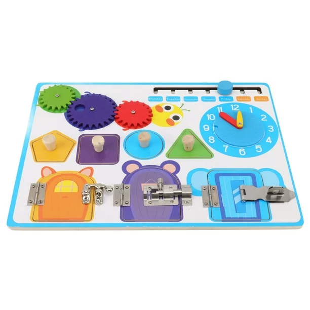 Placa Interactiva Busy Board, Albastru, cu 5 Activitati [3]