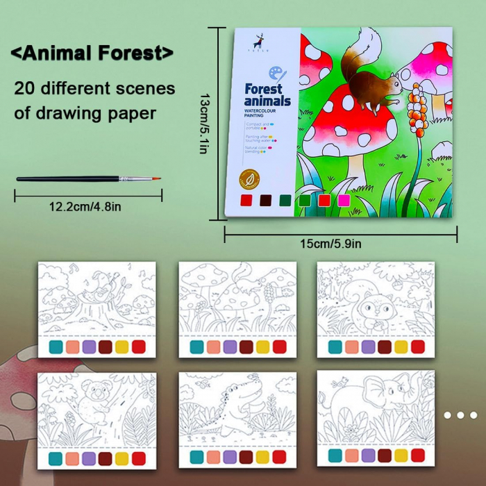Carte de Pictat cu Apă pentru Copii - 20 Pagini [8]
