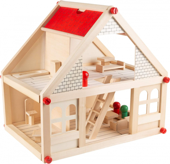 Casa din Lemn pentru Papusi cu Mobilier si Figurine [2]