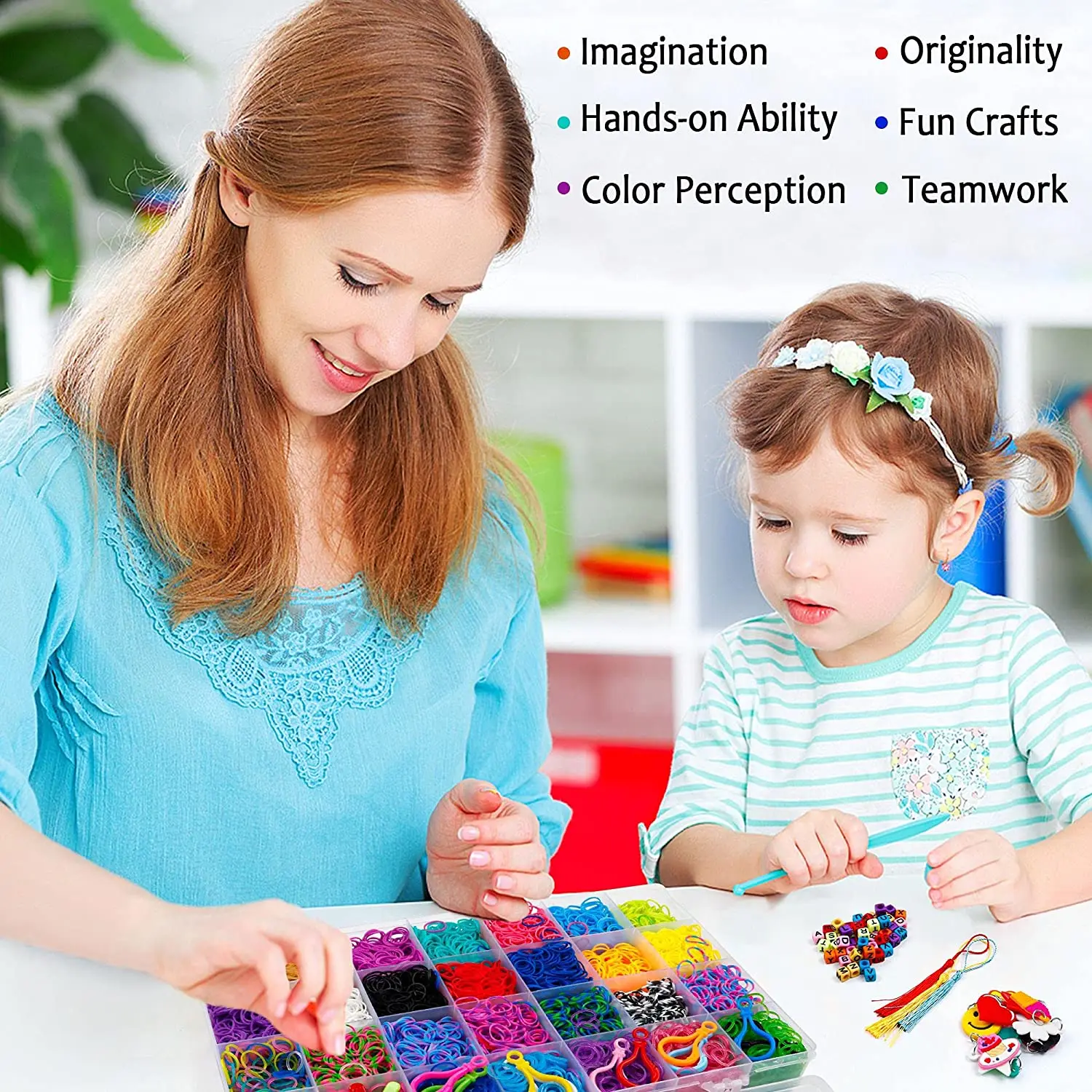 Set DIY cu Bratari, Elastice Multicolore si Accesorii [11]