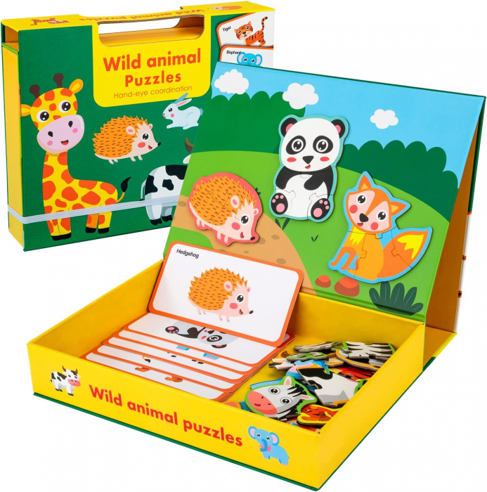 Puzzle Magnetic cu Animale Salbatice, 53 de Piese [1]