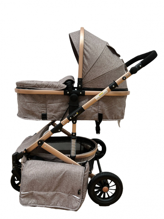 Carucior copii 3 in 1 – Landou, Scoica, Sport - Bej [8]