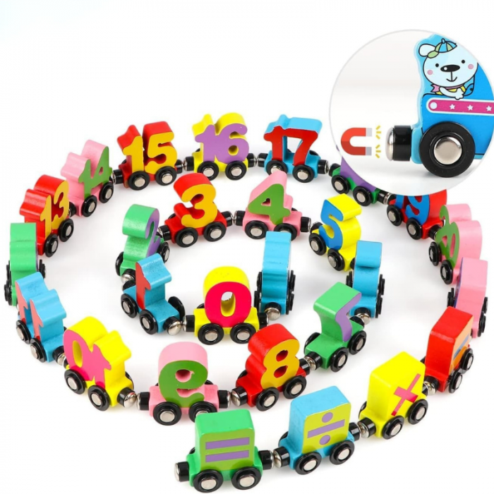 Trenulet Magnetic din Lemn – Invatam Cifrele - Jucarie Montessori Educativa [1]