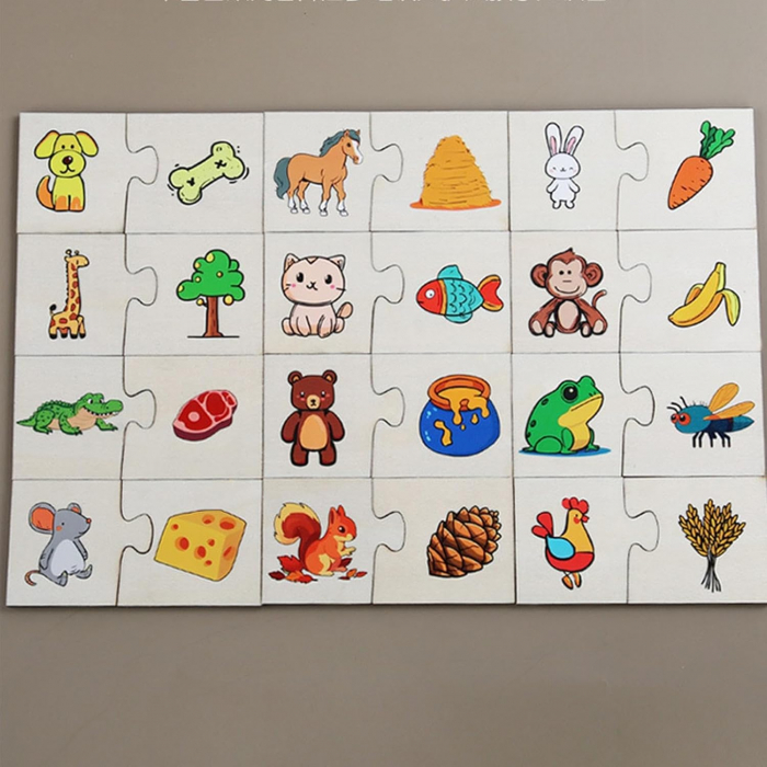 Puzzle din Lemn din 2 Piese, Ce mananca animalutul? [6]