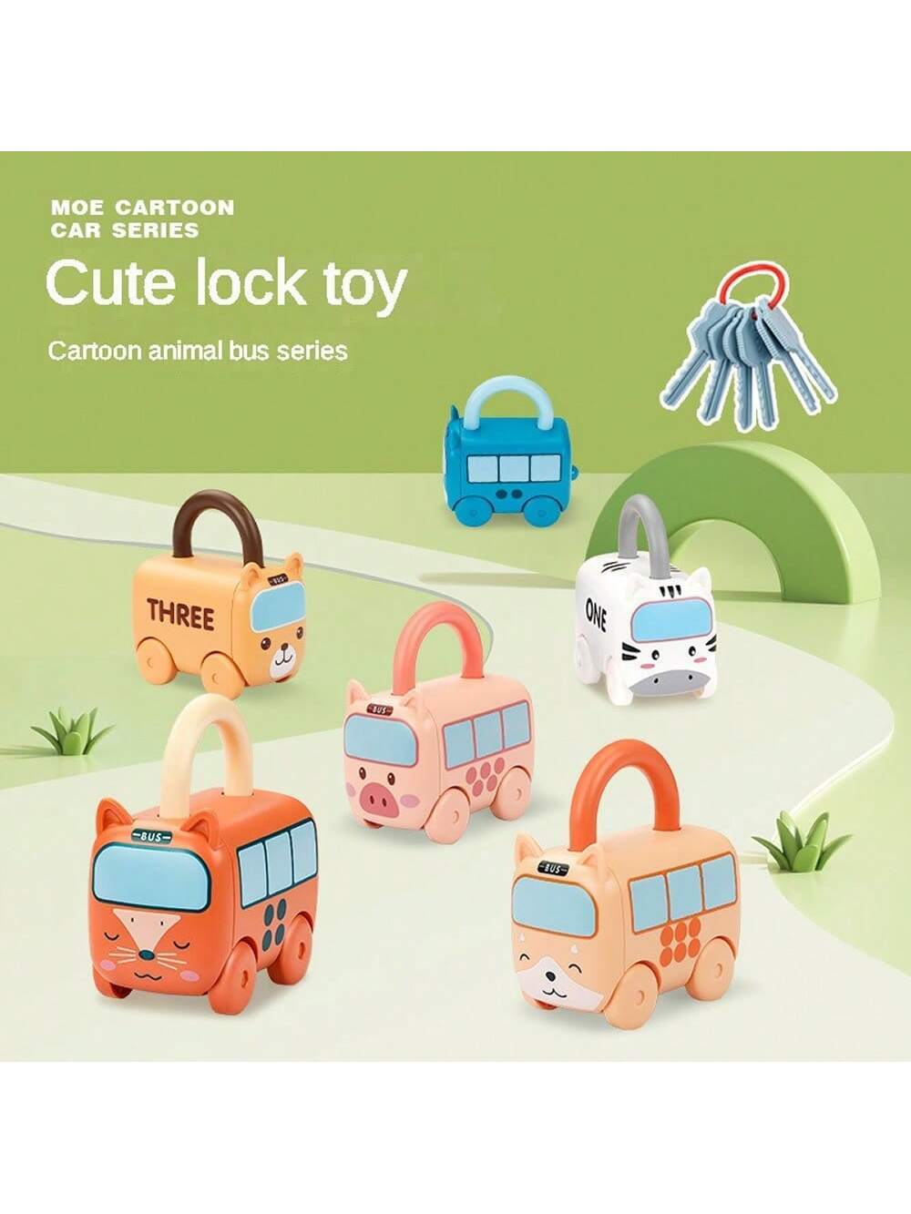 Set Puzzle Educativ cu Lacate si Chei, Animalute [2]
