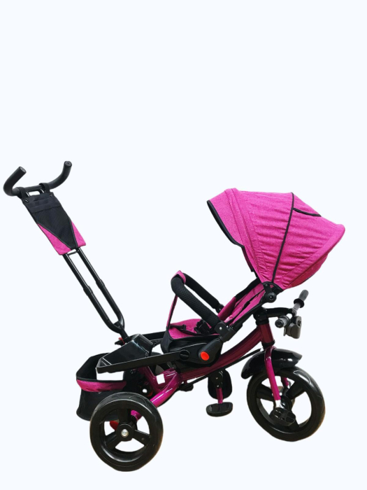 Tricicleta Evolutiva 4 in 1 cu Scaun Reversibil, Maner Parental, 8 Luni+, ROZ [4]