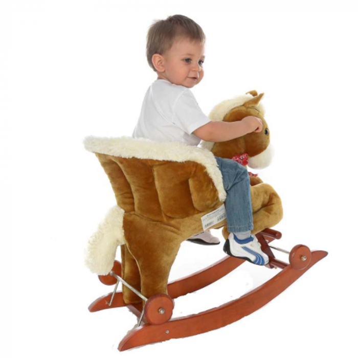 Balansoar Calut cu spatar, sunete si roti- Maro [3]