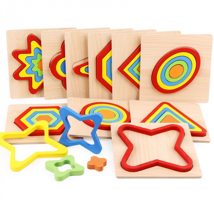 Puzzle din lemn cu 5 piese în modele diferite [2]