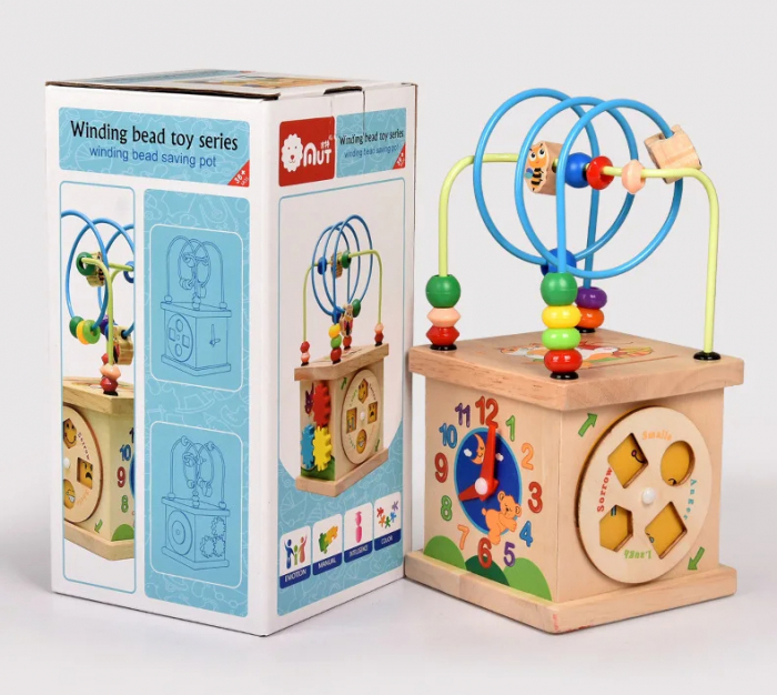 Joc Interactiv Montessori din Lemn cu 6 Activitati [4]