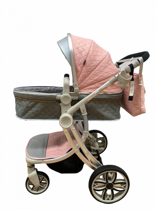 Carucior multifunctional 2 in 1, Roz  – Confort si Siguranta [5]