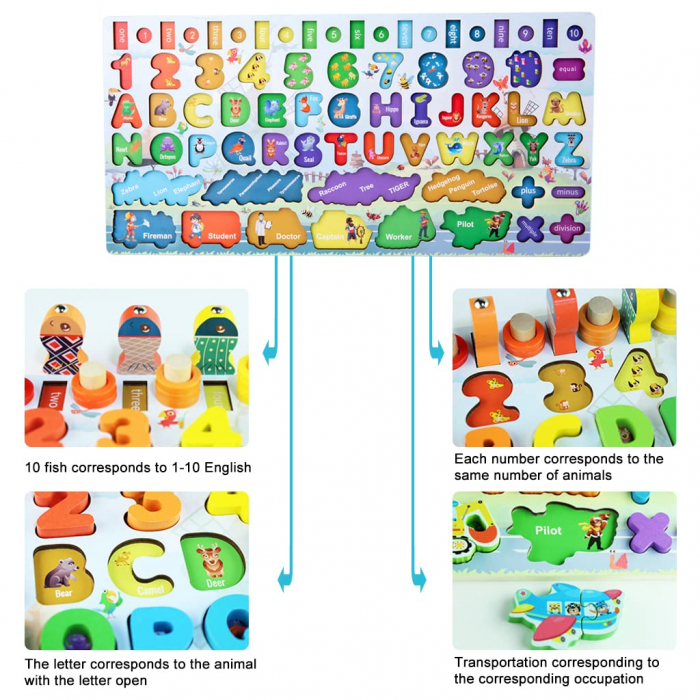 Joc de Pescuit, Tabla Montessori din Lemn [3]
