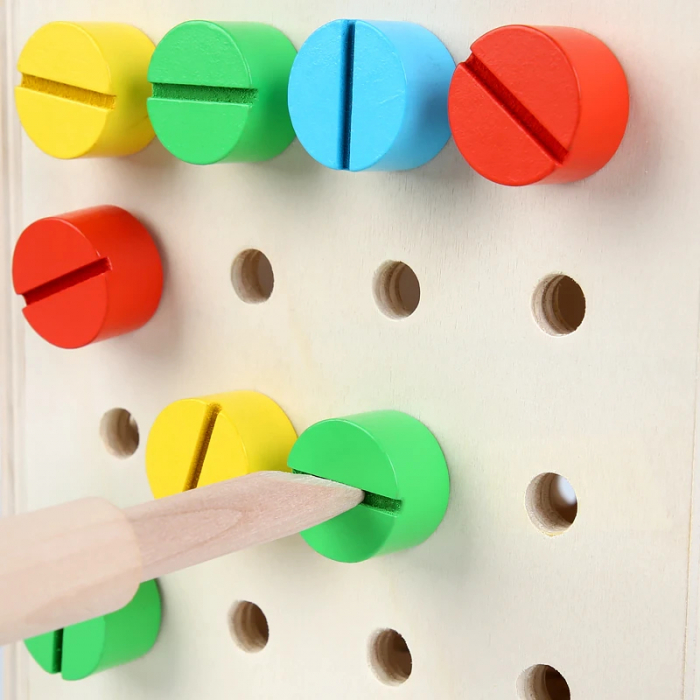 Cub Montessori din Lemn, Insurubare si Sortare, 6 Activitati [6]