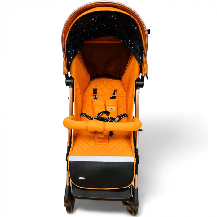 Carucior Sport pentru Copii, Sistem de Pliere Tip Troller - Portocaliu [4]
