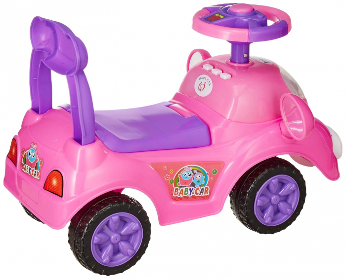 Masinuta Copii Baby Car 2 in 1 –  Fara Pedale, Muzica, Lumini - Roz [3]