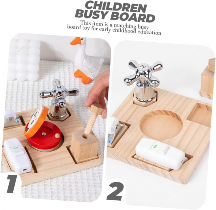 Busy Board din Lemn, Placa cu 5 Activitati [5]