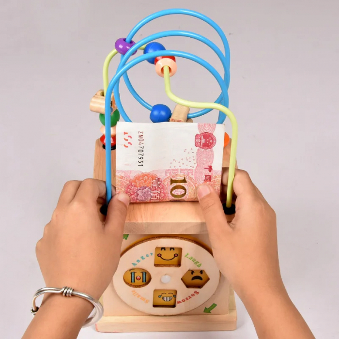 Joc Interactiv Montessori din Lemn cu 6 Activitati [2]