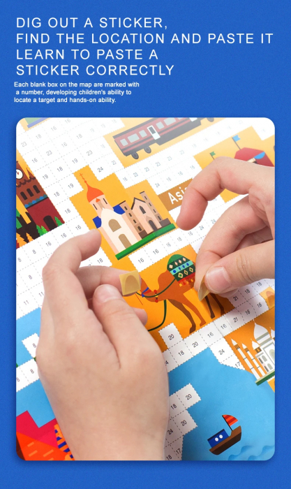 Joc Educativ cu Stickere, Harta Lumii [10]