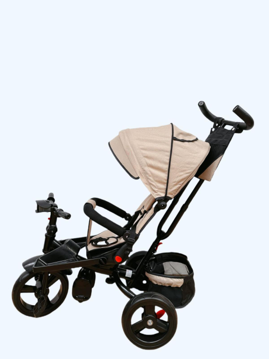 Tricicleta Evolutiva 4 in 1 cu Scaun Reversibil, Maner Parental, 8 Luni+, Crem [5]