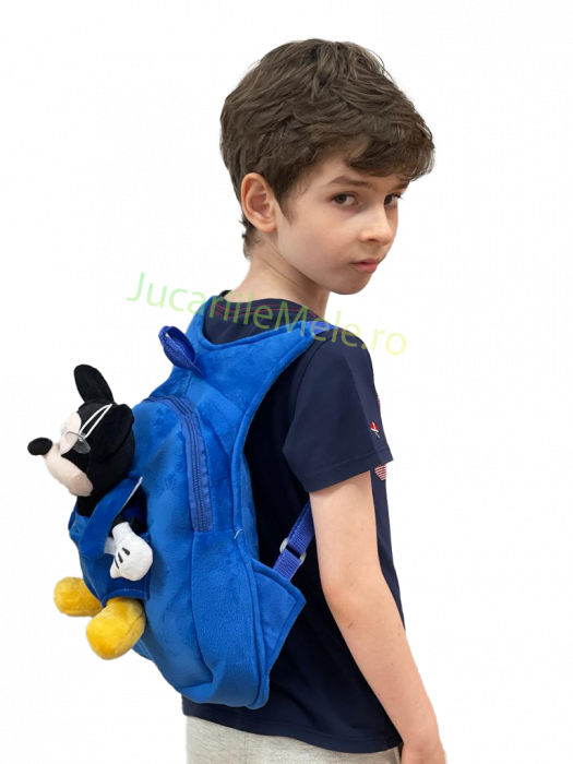 Rucsac din plus de tip ghiozdanel pentru copii Albastru Mickey Mouse [3]