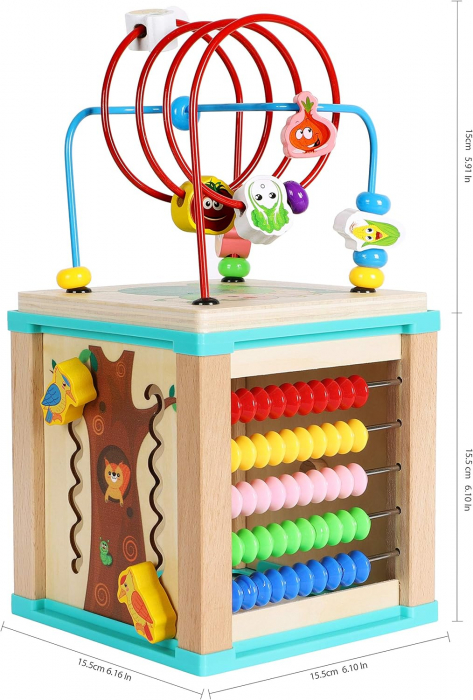 Joc Montessori Multifunctional din Lemn cu 5 Activitati [7]