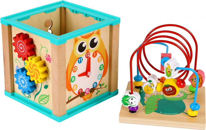 Joc Montessori Multifunctional din Lemn cu 5 Activitati [2]