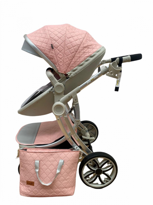 Carucior multifunctional 2 in 1, Roz  – Confort si Siguranta [3]