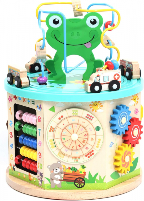 Jocul Motricitate Educativ din Lemn Broscuta Interactiva 9 în 1 Montessori [4]