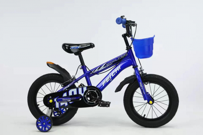 Bicicleta Copii 14 Inch cu Roti Ajutatoare - Albastru [1]